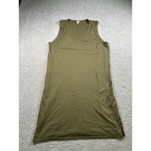J Crew‎ Womens Size M 100% Cotton Army Green Pocket T-Shirt Tank Dress
